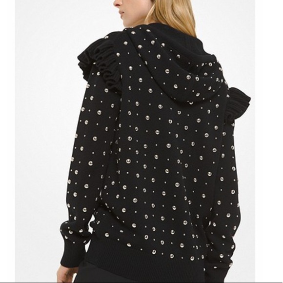 MICHAEL KORS COLLECTION size M 
Studded Cashmere Zip-Up Hoodie - Picture 2 of 2
